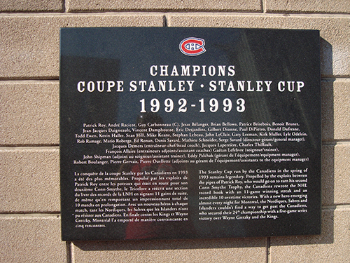 Pamätná tabuľa - Stanley Cup 1992/93